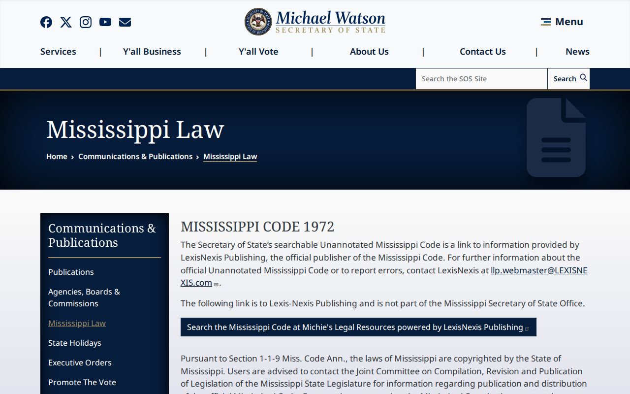 Smith County court records Mississippi Code gateway
